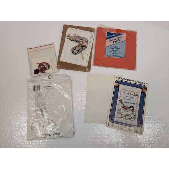Assorted Vintage Mini Counted Cross Stitch Kits & Supplies Christmas Lamb Giving - Picture 7 of 8
